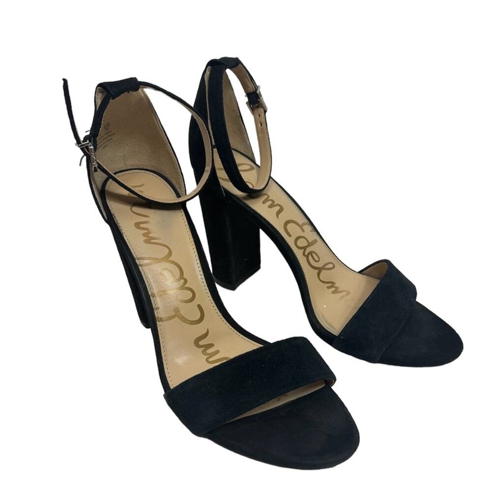 Sam Edelman Women's Yaro Black Suede Block Heel Pumps 9